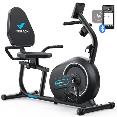 MERACH S08 Recumbent Exercise Bike Workout Machine Full Body Fitness Bluetooth - Image 1 of 4