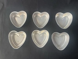 Vintage Aluminum Mini Heart Cake Pan Jello Mold Lot of 6 - Picture 1 of 5