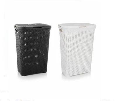 Curver Style Wäschekorb Rattan Wäschebox Wäschesammler 60L - Bild 1 von 4