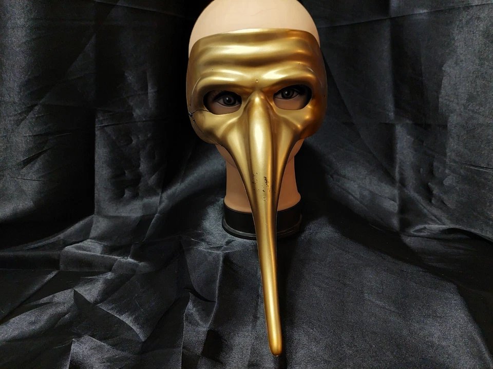 MASCARADA HALLOWEEN MARDI GRAS MEDIEVAL PLAGA DOCTOR ORO 3D MÁSCARA ADULTO Foto 1 de 4