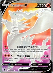 Reshiram V - 172/195 - Pokemon Silver Tempest Sword & Shield Full Art Card NM - Foto 1 di 2