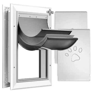 [Petoasis] Aluminum Large Dog Door (Silvery White, Large for Door) - Picture 1 of 1