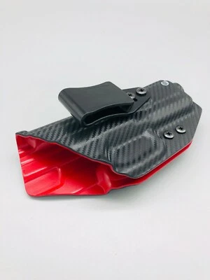 Ruger SR9 Full Size Black Carbon Fiber & Red Kydex IWB Holster USA Veteran Made - Image 1 of 4