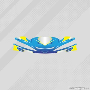 AIRBRUSH YELLOW CUSTOM NOSECONE STICKER KIT - KARTING - GO KART - JakeDesigns - Picture 1 of 1