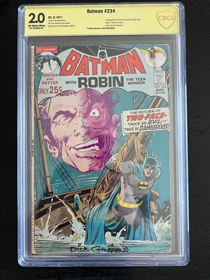 Batman 234 CBCS 2.0 Signed by Dick Giordano! 1st SA Two Face! - Image 1 of 4