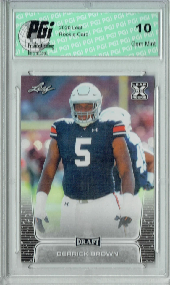 Derrick Brown 2020 Leaf Draft Football #28 Gem Mint Rookie Card PGI 10 - Image 1 of 1