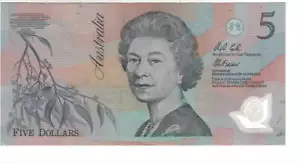 AUSTRALIA $5 Dollars VF+ POLYMER Banknote ND (1992) P-50a Prefix AA 12 - Picture 1 of 2