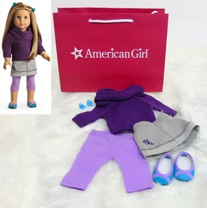 VTG American Girl MCKENNA SCHOOL OUTFIT Sweater Shoes Pants Skirt Hair Clips Bag - Picture 1 of 8