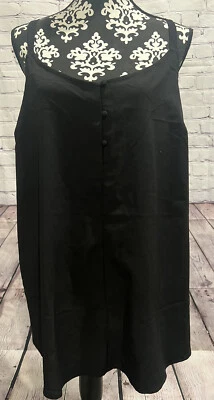 Camiseta deportiva para mujer LANE BRYANT negra de gasa delantera 1/2 abotonada trasera camisola 14 Foto 1 de 4