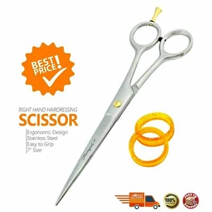 7" Salon Haircut Scissors with Finger Rest Stainless Steel Hairdressing Shears - Picture 1 of 4