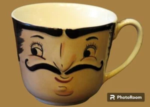 Tazza da caffè grande antropomorfa anni 50 baffi papà pop - Foto 1 di 7