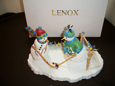Lenox Lynn Bywaters Hockey Theme Sculpture "Friendly Face-Off" NEW IN BOX