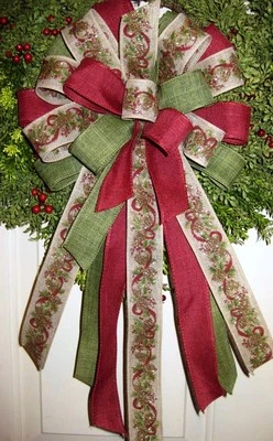 CINTA CON CABLE ARCO NAVIDAD GRANJA 10" para LINTERNA BOTÍN CORONA PUERTA # 25 rb Foto 1 de 3