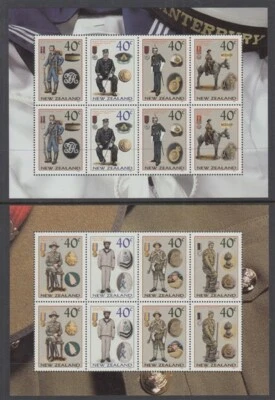 NEW ZEALAND 2003 SET (x5) MINT MNH M/S's ex BOOKLET MILITARY UNIFORMS (ID:PB08) - Image 1 of 2