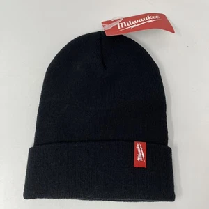 Milwaukee Tool Acrylic Cuffed Beanie Hat In Black Model 506B NEW - Picture 1 of 5