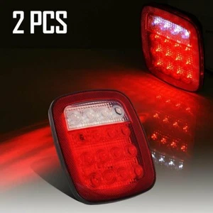 2x Luces de respaldo de montaje de perno para remolque de camión rojo/blanco sellado 16 LED - Imagen 1 de 7