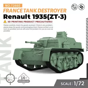 SSMODEL 72660 1/72 Military Model Kit France Renault 1935(ZT-3) Tank Destroyer - Picture 1 of 5