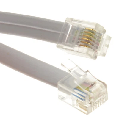 50cm FLAT RJ12 6P6C to RJ12 6P6C Cable Plug to Plug (RJ11 with 6 wire) [007731] - Image 1 of 4