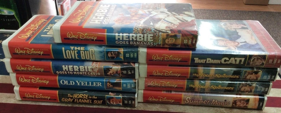 Walt Disney Film Classics VHS Lot Of 9! Herbie, Kurt Russell, & Hayley Mills! - Image 1 of 1