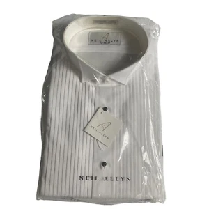 Neil Allyn Large 32/33 White Tux New In Package French Cuffs Pleated Front 901 - Picture 1 of 4