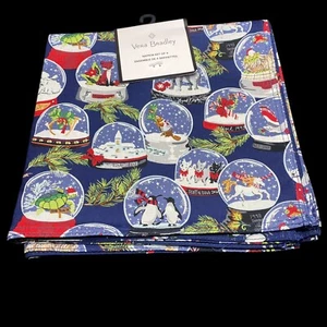 NEW Vera Bradley 4 Pk Napkins CHRISTMAS SNOWGLOBES 20.5"x20.5" 100% Cotton - Picture 1 of 10