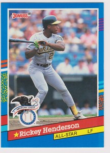 1991 Donruss #53 Rickey Henderson No Period After Inc Oakland Athletics HOF
