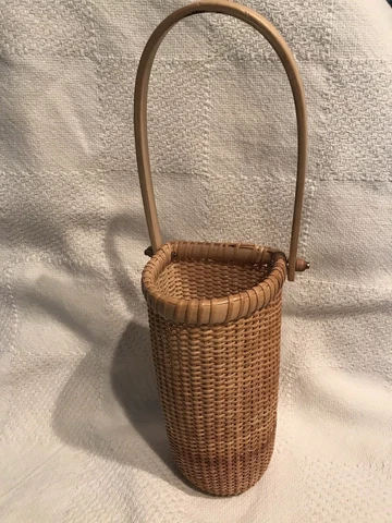 Nantucket basket floral wall nautical w.SWING handle 8.5”x 4” VGUC Cover
