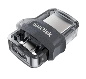 SanDisk Ultra 128GB Dual USB Flash Drive USB SDDD3-128G-G46 with Lanyard - Afbeelding 1 van 12