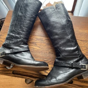 Ugg Australia Channing 1001637 Black Leather Riding Boots Size EU 40.5/9.5 - Picture 1 of 16