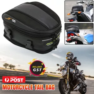 Motorcycle Tail Bag Waterproof Luggage Bag Seat Bag Motorbike Saddle Bags Black - Picture 1 of 13