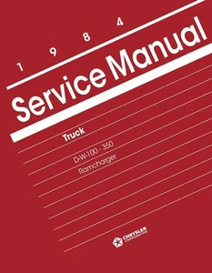 Service Manual for 1984 Dodge D/W 100-350 Truck, Ramcharger - Picture 1 of 7