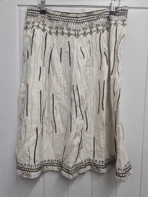 BNWT Zara Beige Beaded Skirt Size 10 RRP £60 - Image 1 of 4