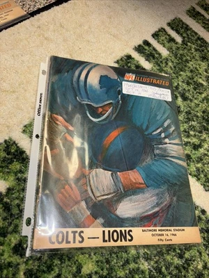 1966 Detroit Lions at Baltimore Colts NFL Football Program 10-16-66 - Image 1 of 4