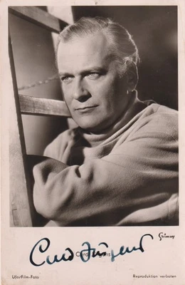 CURD JÜRGENS Original Autogramm signierte UFA Postkarte 50er Jahre Tinte - Bild 1 von 2