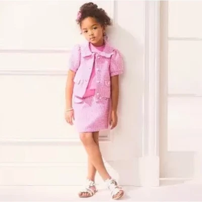 Chaqueta y Falda Janie and Jack Tweed Manga Abullonada Rosa Talla 6 Foto 1 de 4