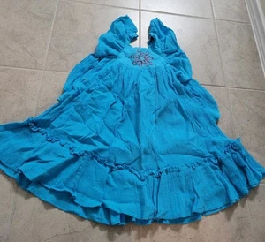 NEW! Well Dressed Wolf Blue Angel Sleeve Dress/Tunic Size 6 Embroidered - Picture 1 of 4