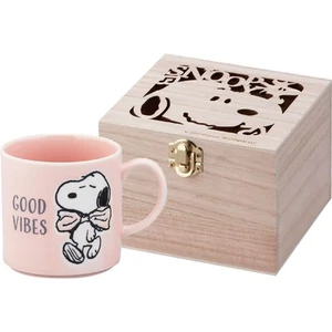 "PEANUTS" Bunter Erdnuss Becher Tasse Holz Box GOOD VIBES SN454-11H - Bild 1 von 2