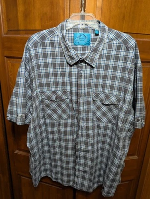Bruno New York Button Up Shirt Blue Plaid Short Sleeve 5XLT Mens  - Image 1 of 4