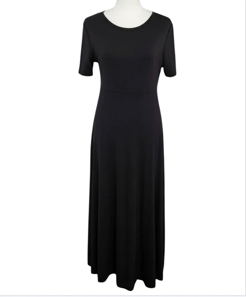 VESTIDO CAMISETA TRAVELSMITH VINTAGE Preto Nylon/Spandex Malha EMPIRE SEAM Maxi GG - Imagem 1 de 4