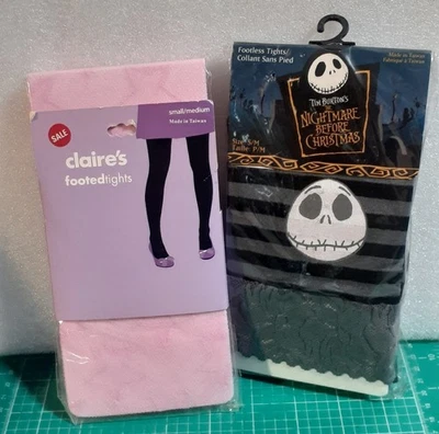 Nightmare Before Christmas Jack Skellington Footless Tights  S/M Girls - Image 1 of 4