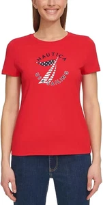 Camiseta de manga corta para mujer Nautica Jeans (roja, M) - Imagen 1 de 3