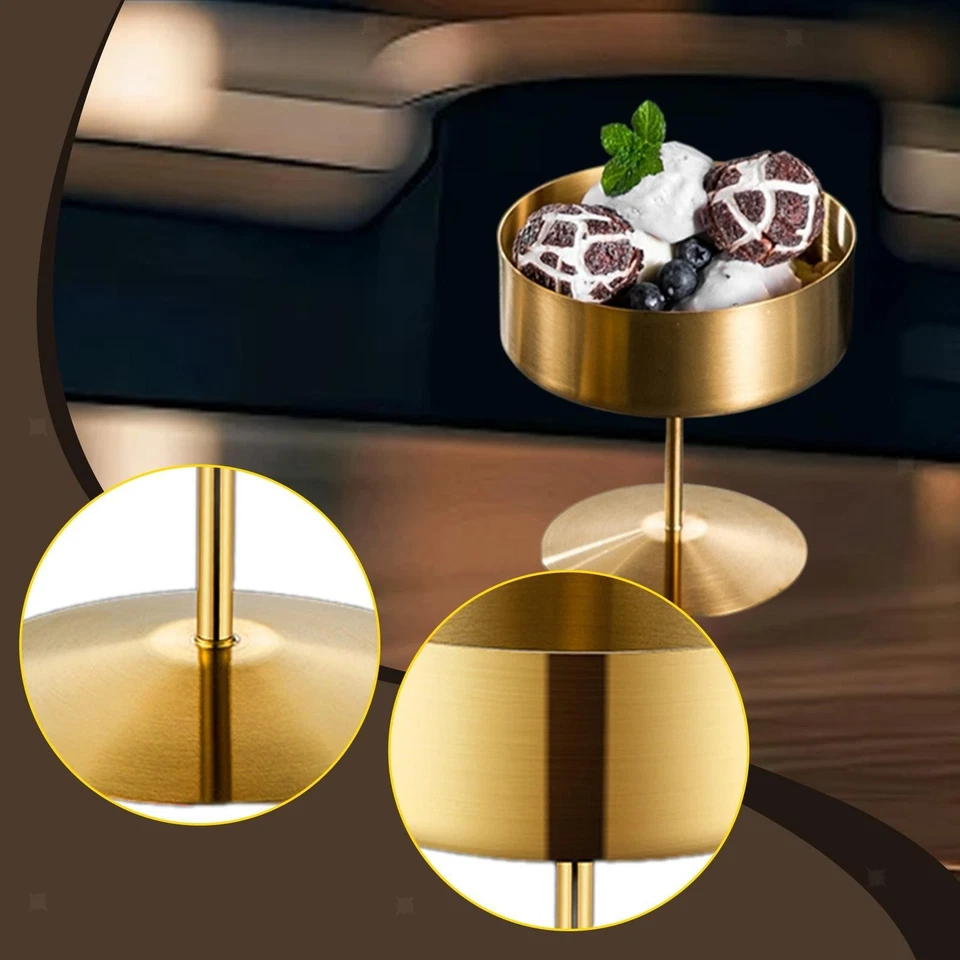 Stainless Steel Dessert Cup High Footed Ice Cream Bowl Metal Sundae Bowl Pudding - Image 1 of 1