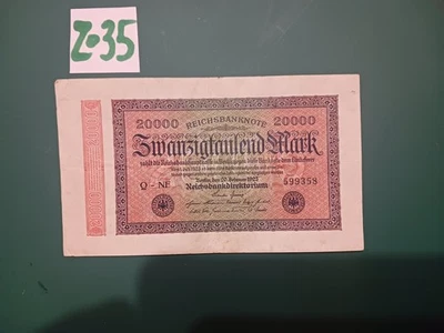 Z035 Old Germany banknote 20.000 mark 1923 Circulated - Image 1 of 2