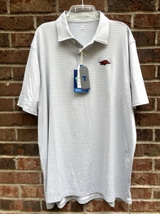 NWT Arkansas Razorbacks Southern Tide Mens XL Gray Performance Polo Shirt $110 - Picture 1 of 9