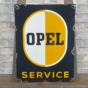OPEL Enamel Sign 15.7x11.8" (40x30cm) Rare Car Service Porcelain Wall Decoration - Picture 1 of 15