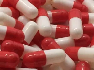 100 leere Größe 1 rot + weiß Gelatinekapseln Hartgelatine selbstfüllende Gelkappen - Bild 1 von 5