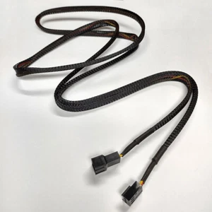 48" 3 Pin Connector PC Computer Fan Extension Adapter Cable, Black Sleeved - Picture 1 of 1