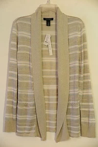 NWT White House Black Market Pearl Dust Striped Cardigan Size S - Picture 1 of 6