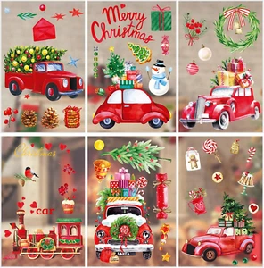 9 Sheets Christmas Window Clings for Glass Reusable Christmas Window Decals Doub - Picture 1 of 7