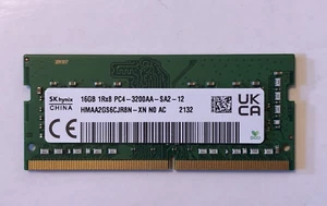 SK Hynix 16GB 1Rx8 DDR4 PC4-3200AA-SA2-12 LAPTOP RAM HMAA2GS6CJR8N-XN - Picture 1 of 1